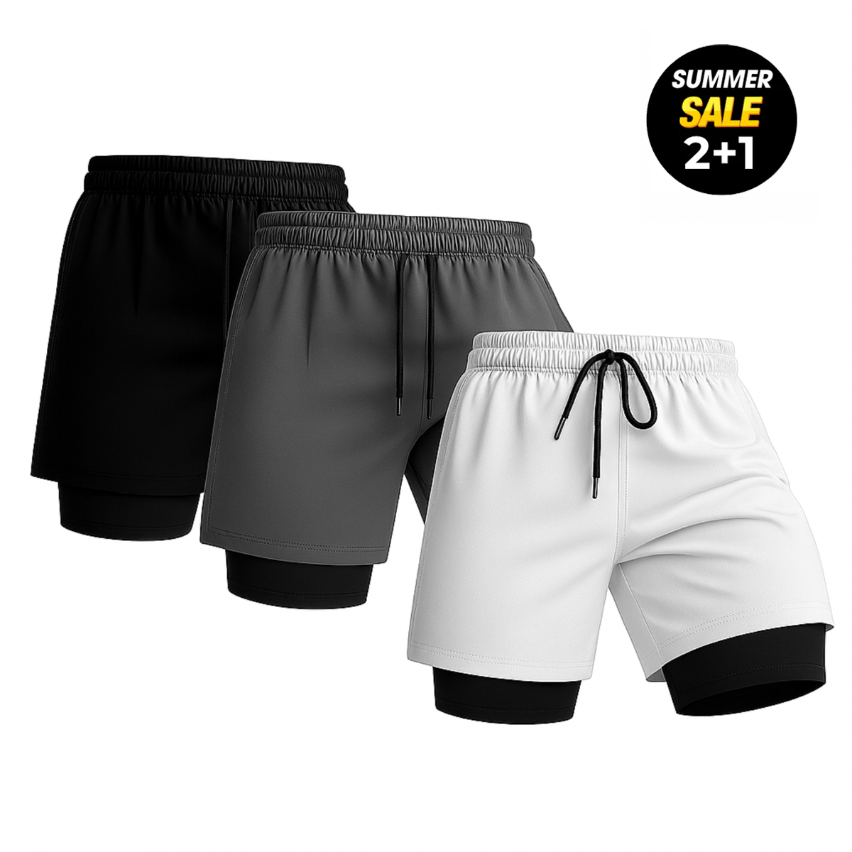 Boxhero 3-in-1 Quick-Dry Swim Trunks with Compression Liner
